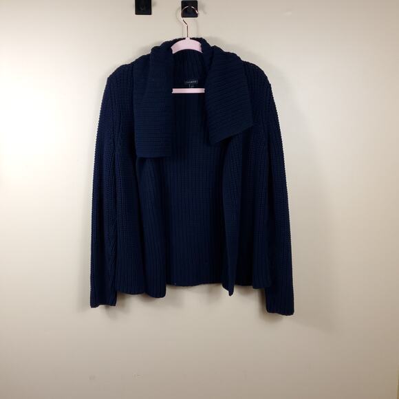 Talbots Open Front Chunky Knit Cardigan in Navy Size MP - Picture 1 of 12